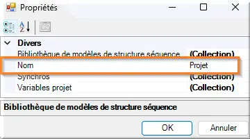 Propriétés du projet